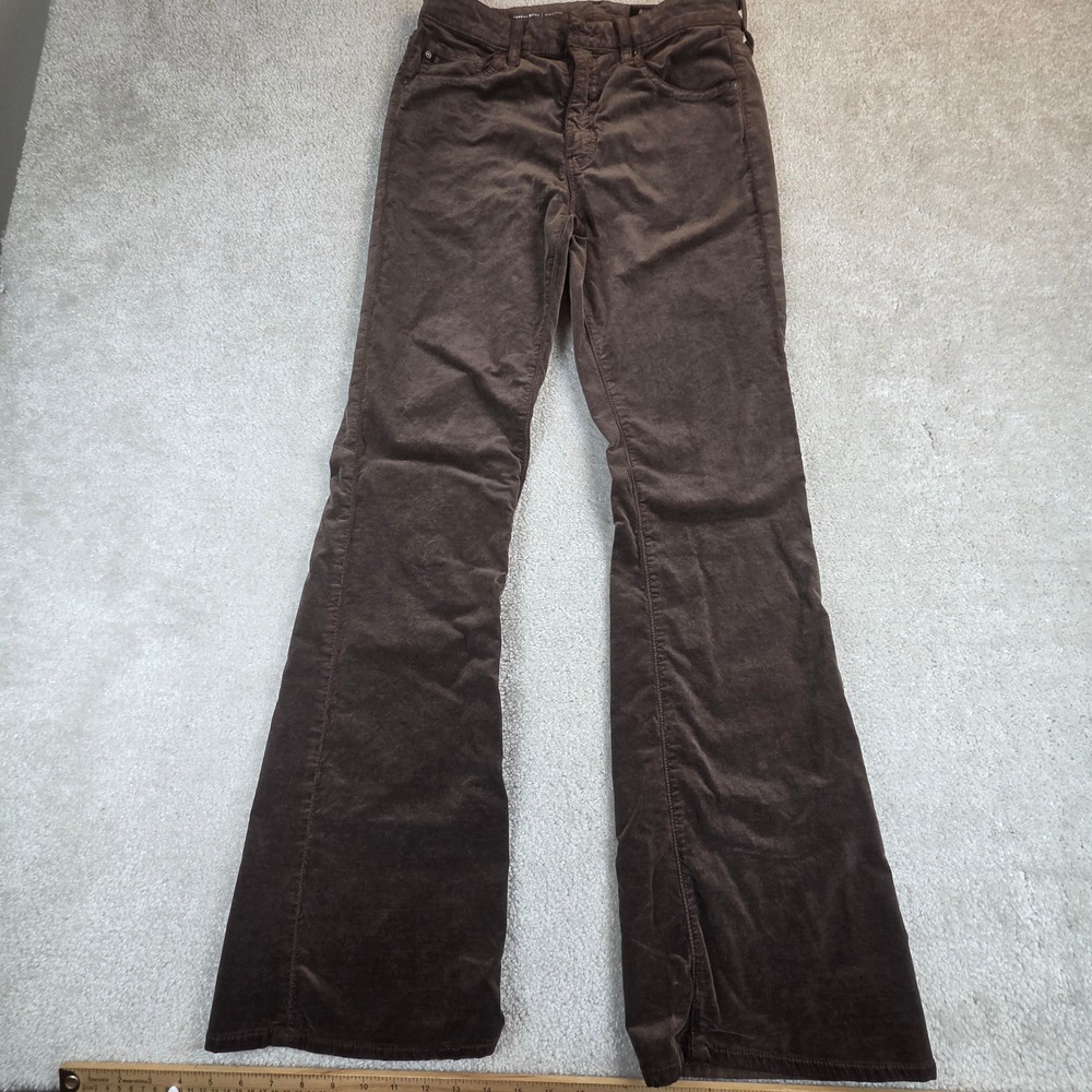 AG Adriano Goldschmied Farrah Boot Mid Rise Velvet Pants Brown 29x32 (30x31)